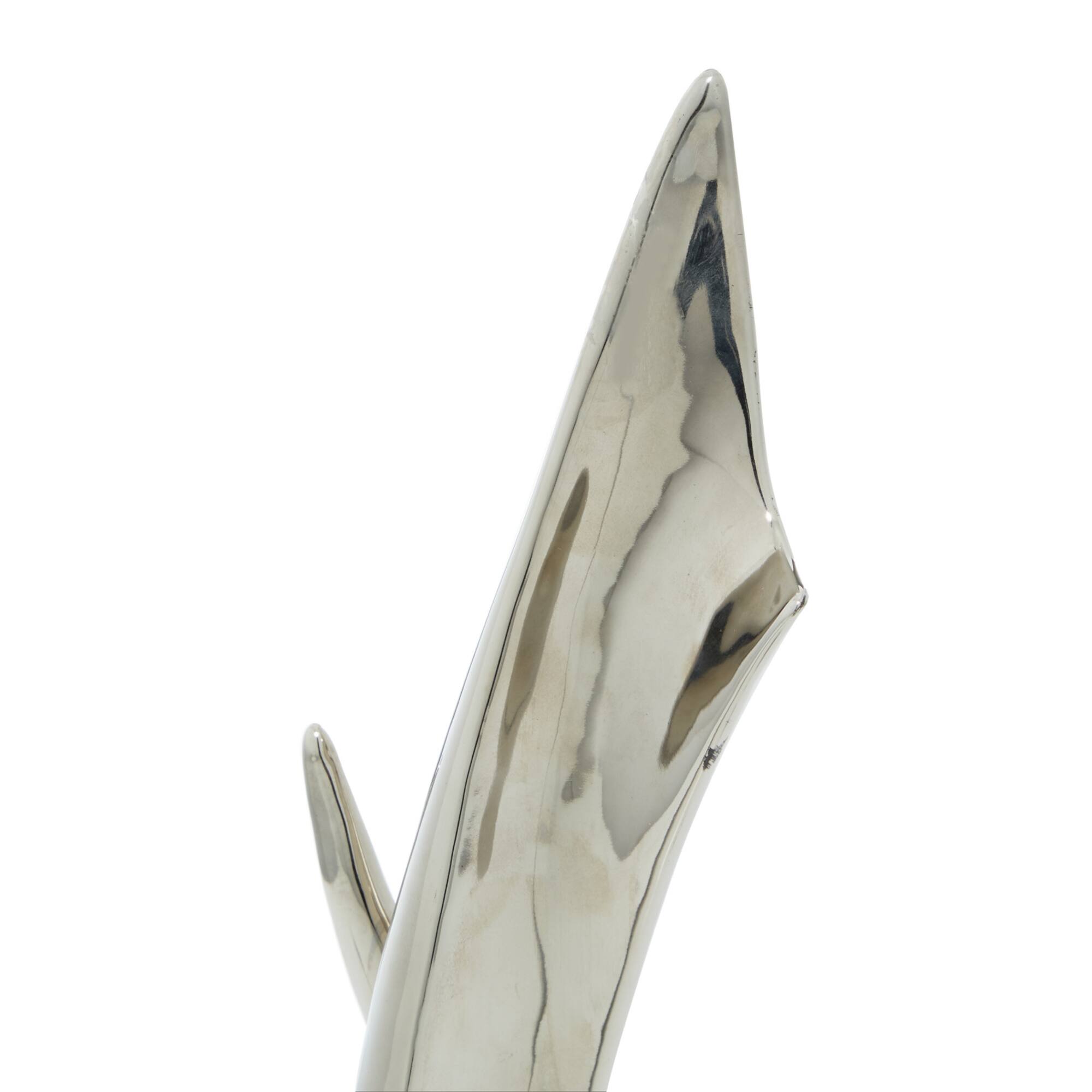 17" Silver Ceramic Abstract Loop Sculpture